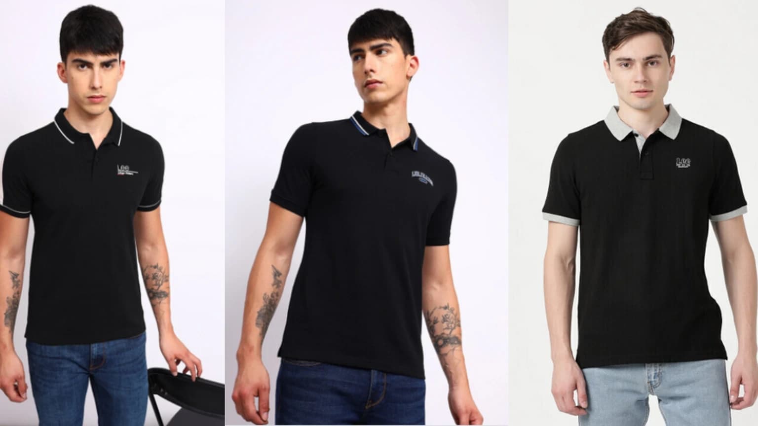 Black polo shirt fashion best sale